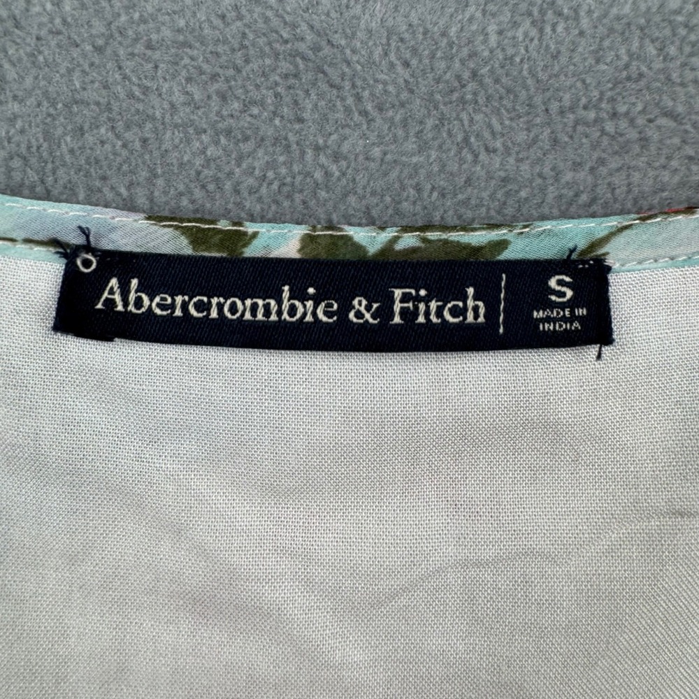 Abercrombie & Fitch Floral Mini Dress Pink Red Ruffle Wrap Sleeveless Summer S - Picture 3 of 7